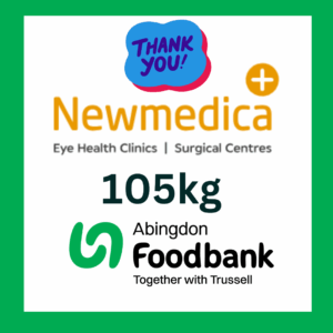 Newmedica in Abingdon donate 105kg to our summer campaign